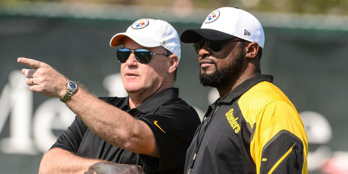 Steelers GM Kevin Colbert and head coach Mike Tomlin