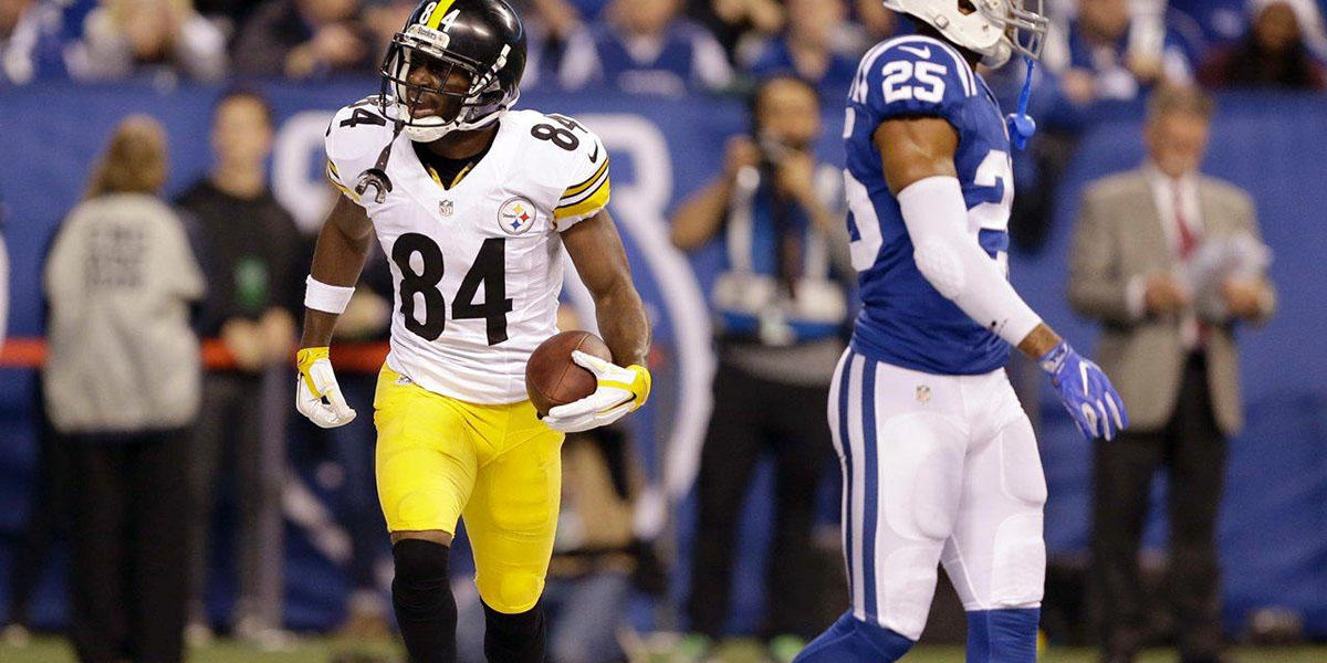 Pittsburgh Steelers WR Antonio Brown before an NFL game