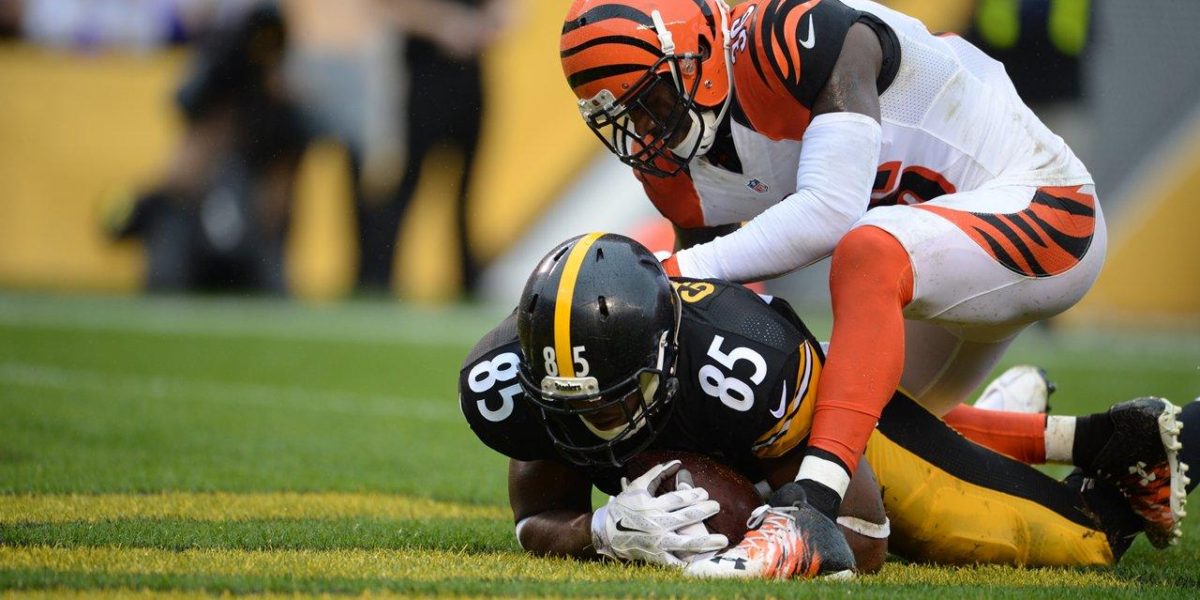 Pittsburgh Steelers tight end Xavier Grimble scores a touchdown