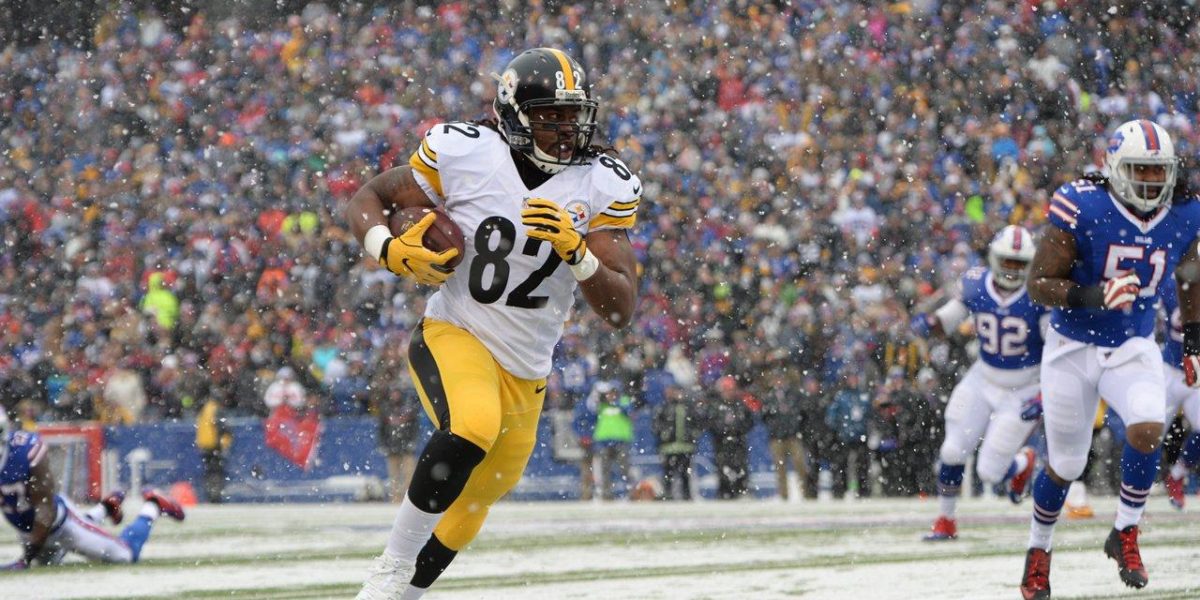 Steelers tight end David Johnson with the football