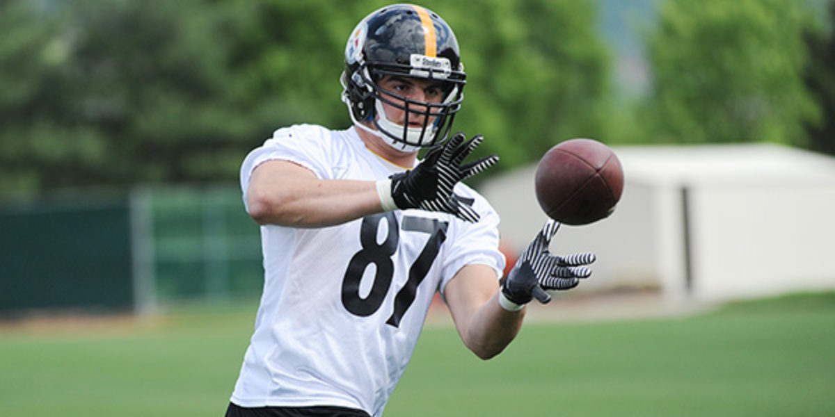 Draft picks, free agents and tryout players practice at the Steelers South Side Facilites during the 2014 Rookie Mini Camp Weekend.