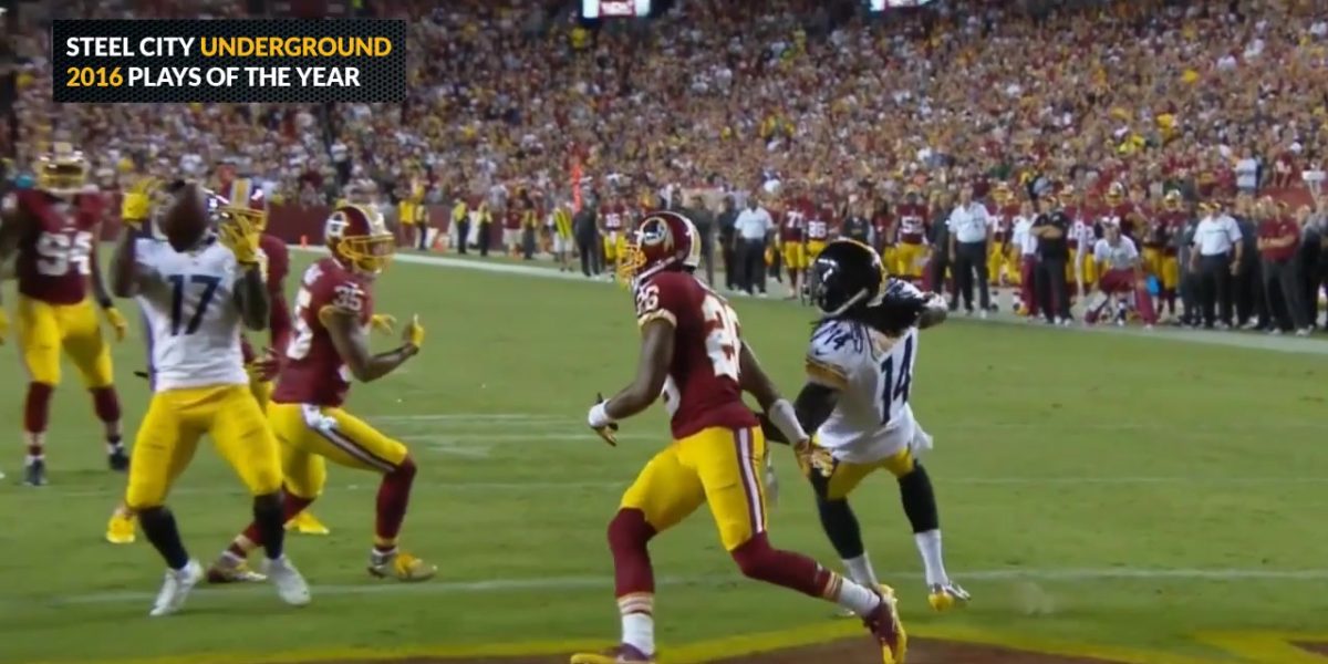 Pittsburgh Steelers receiver Eli Rogers makes a ping pong catch in Monday Night opener