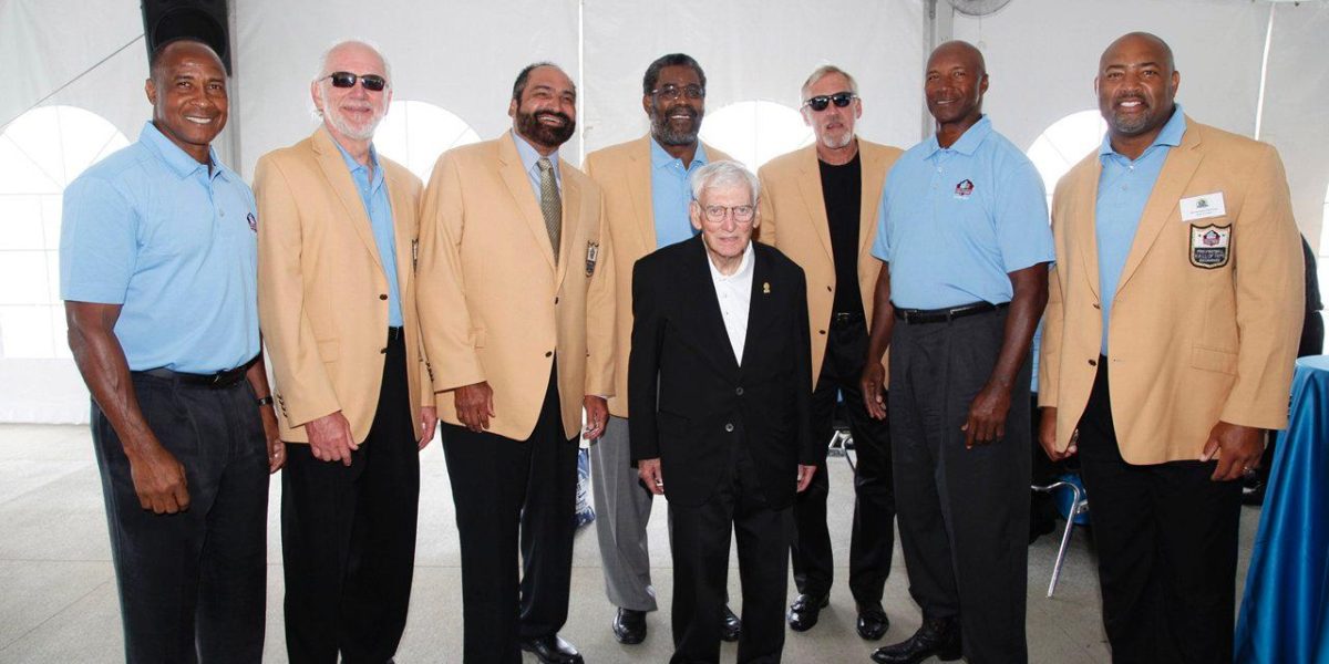 Dan Rooney with Pittsburgh Steelers Hall of Famers