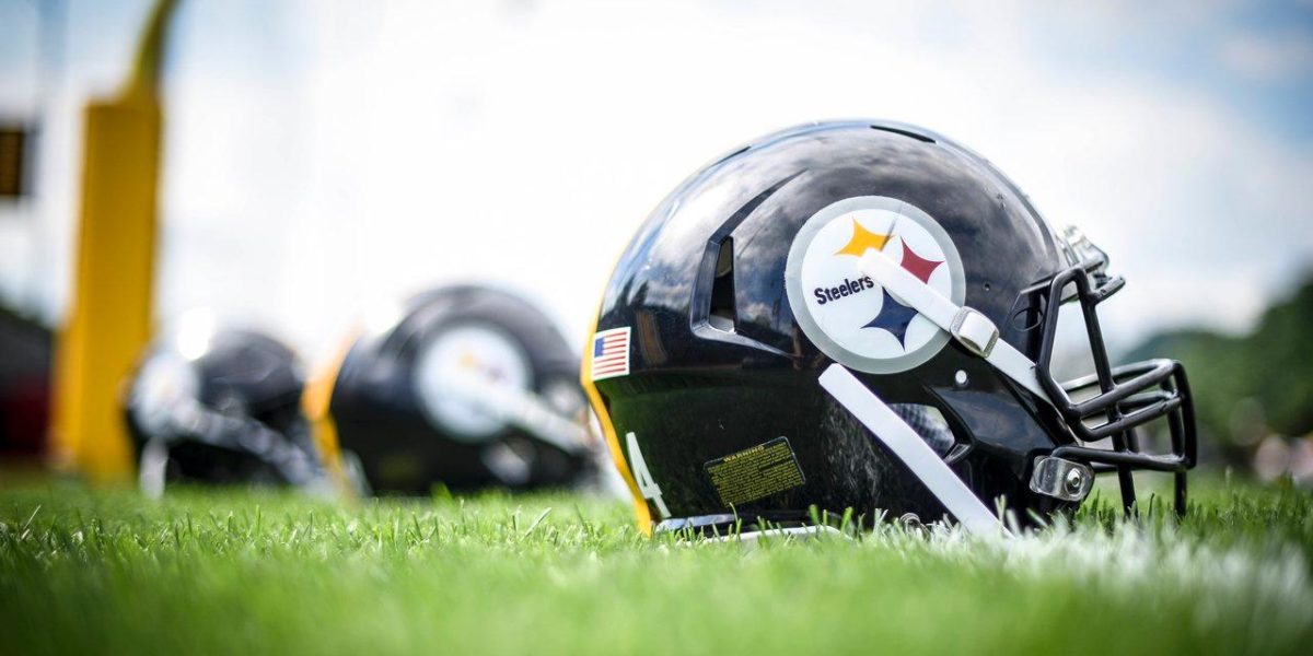 Pittsburgh Steelers helmet during offseason workouts