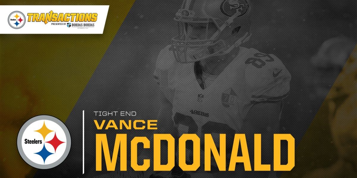 Steelers tight end Vance McDonald