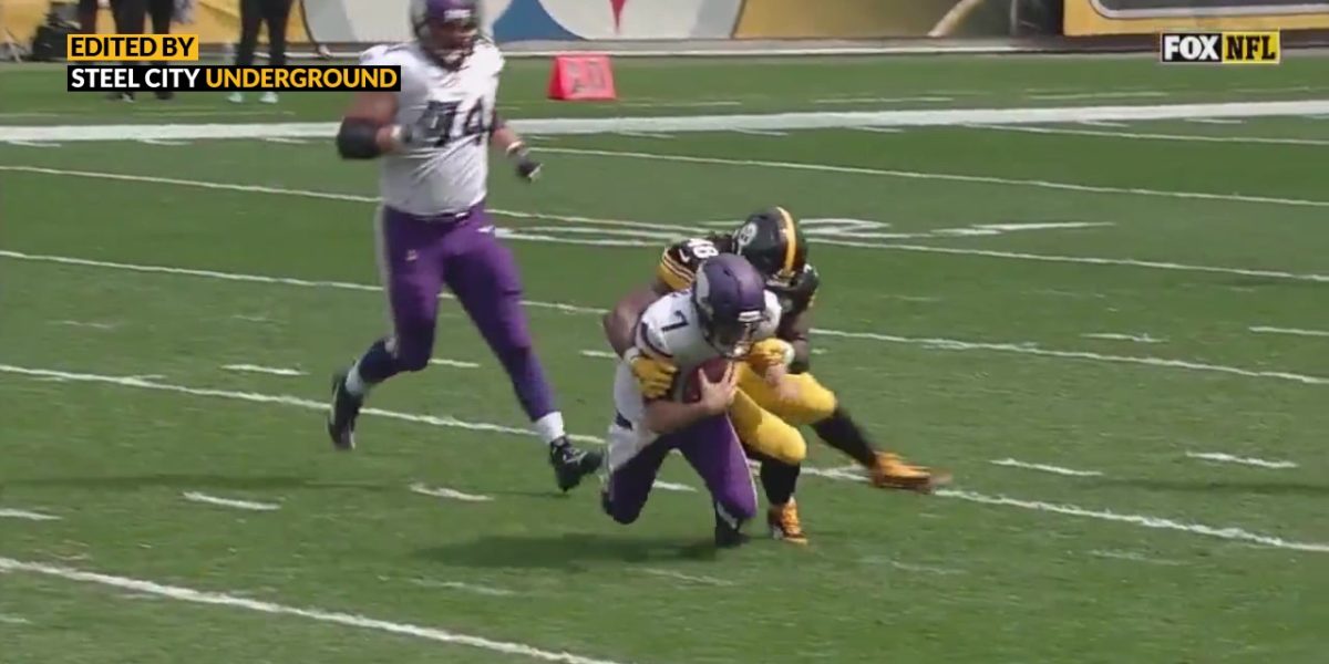 Pittsburgh Steelers LB Bud Dupree sacks Case Keenum