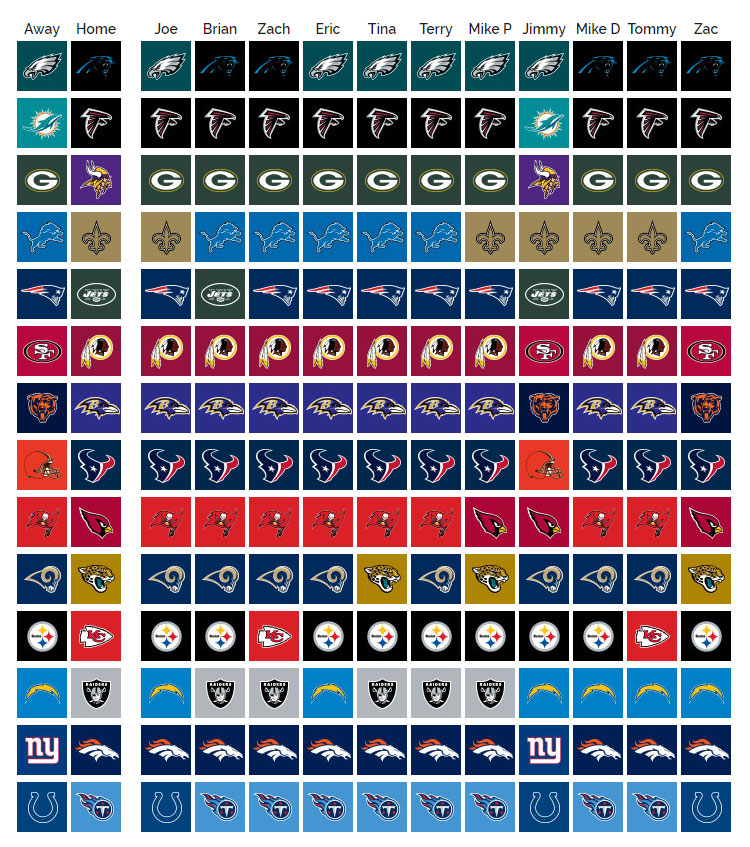 week 6 nfl pickem