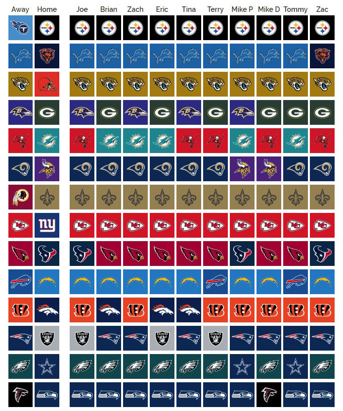 NFL picks, Week 11