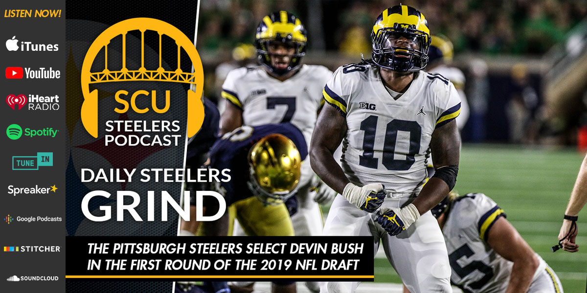 The pittsburgh steelers select Devin Bush in the first round of the 2019 NFL draft