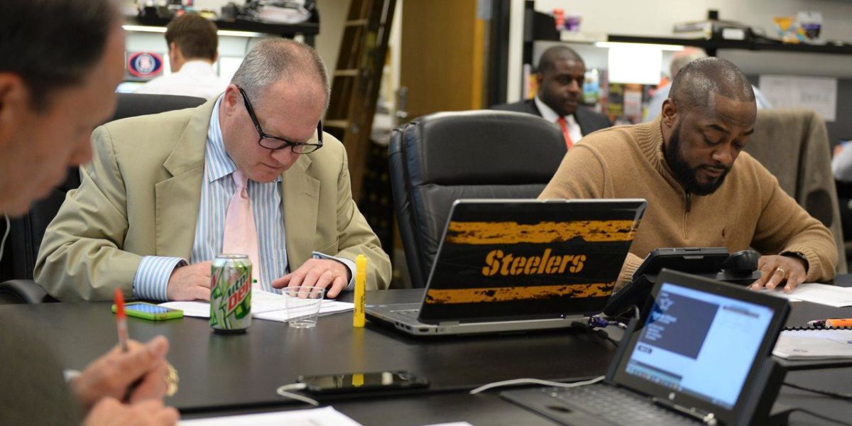 Steelers GM Kevin Colbert with head coach Mike Tomlin