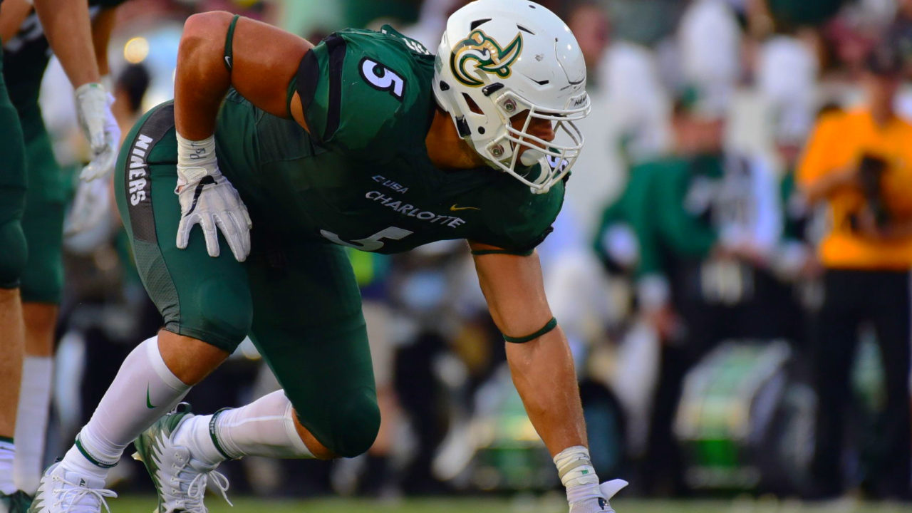 Former UNC Charlotte Niners defensive lineman Alex Highsmith was selected at No. 102 overall by the Pittsburgh Steelers in the 2020 NFL Draft (photo: Chris Crews/Niner Times)