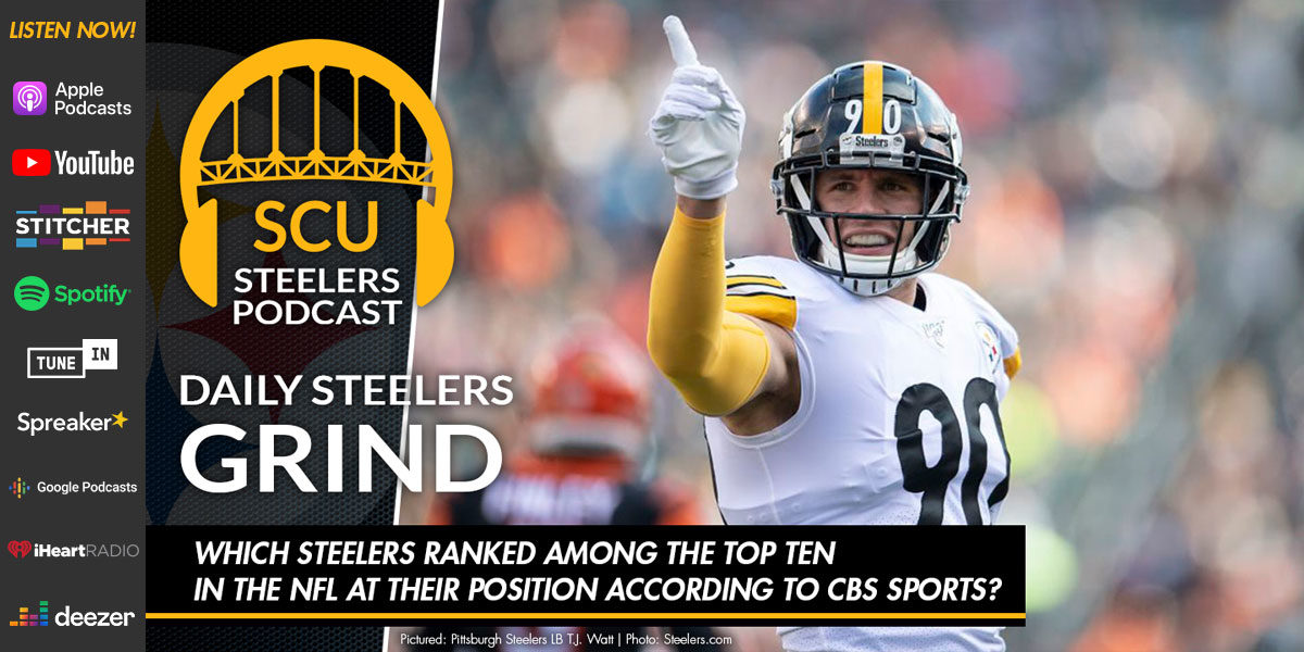 Which Steelers ranked among the top ten in the NFL at their position according to CBS Sports?