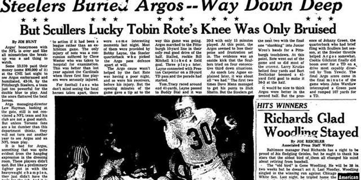 Sports page from the Toronto Star on August 4, 1960