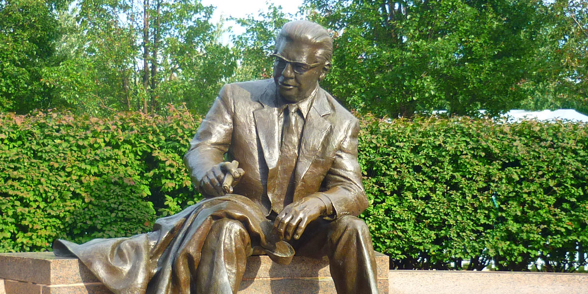 The Arthur J. Rooney statue in Pittsburgh, Pennsylvania