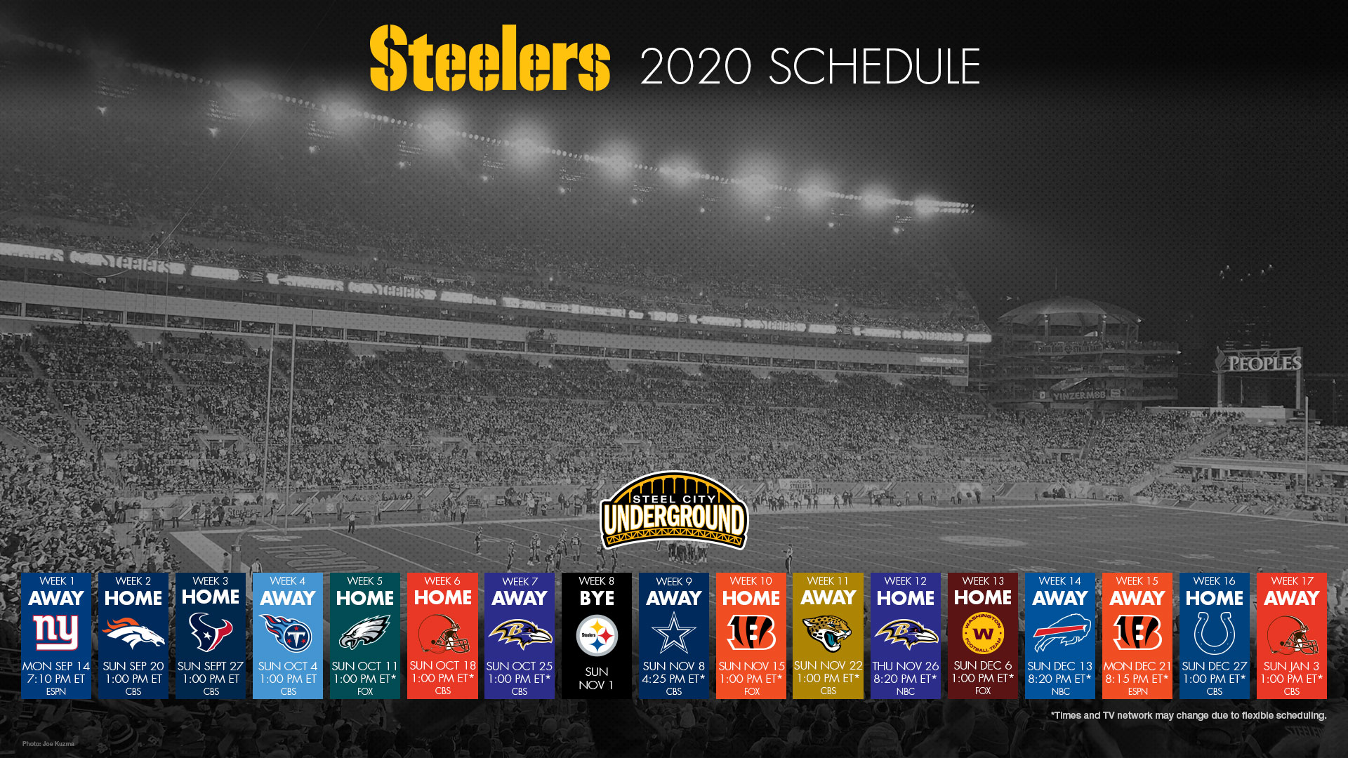 2020 Pittsburgh Steelers Schedule - Steel City Underground
