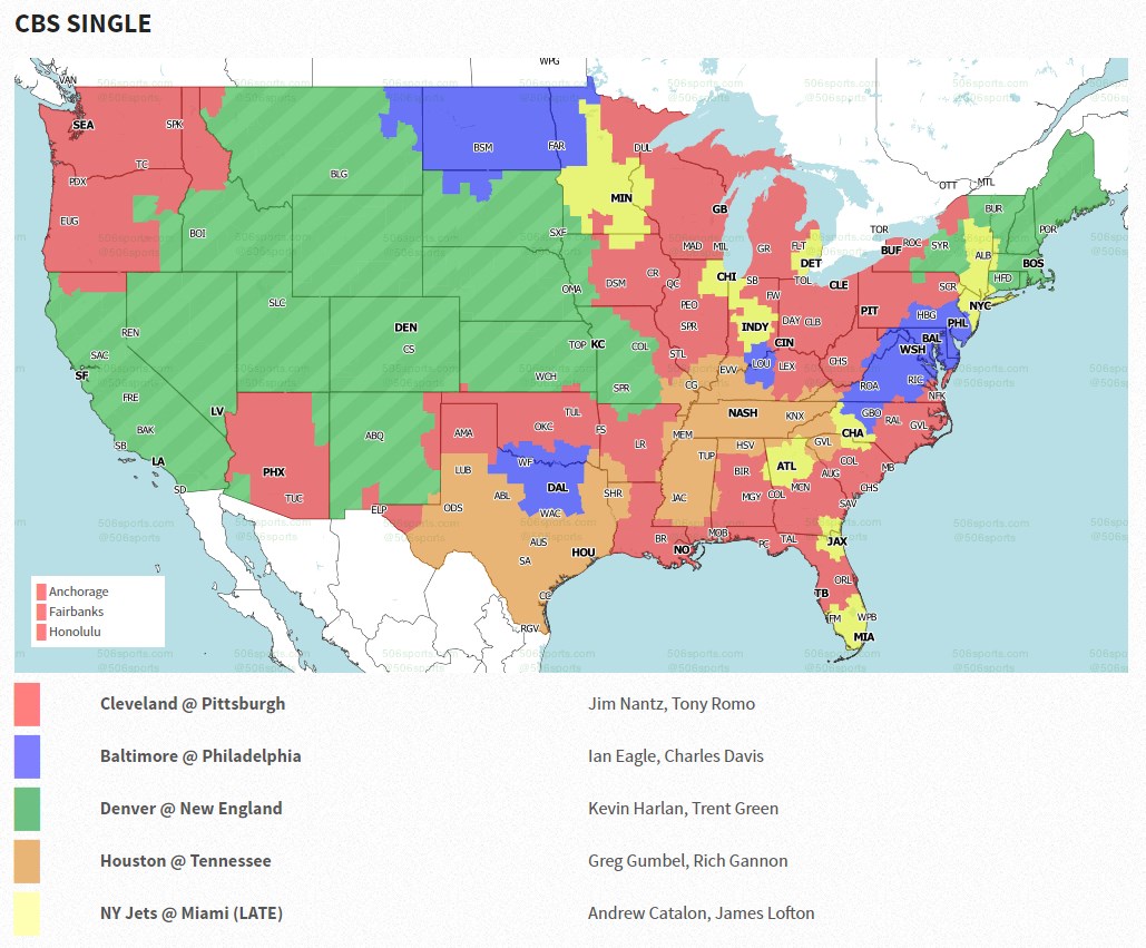NFL TV Map 2020 Week 6