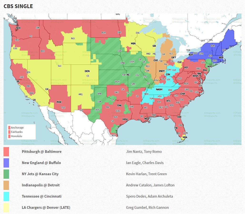NFL TV Map 2020 Week 8