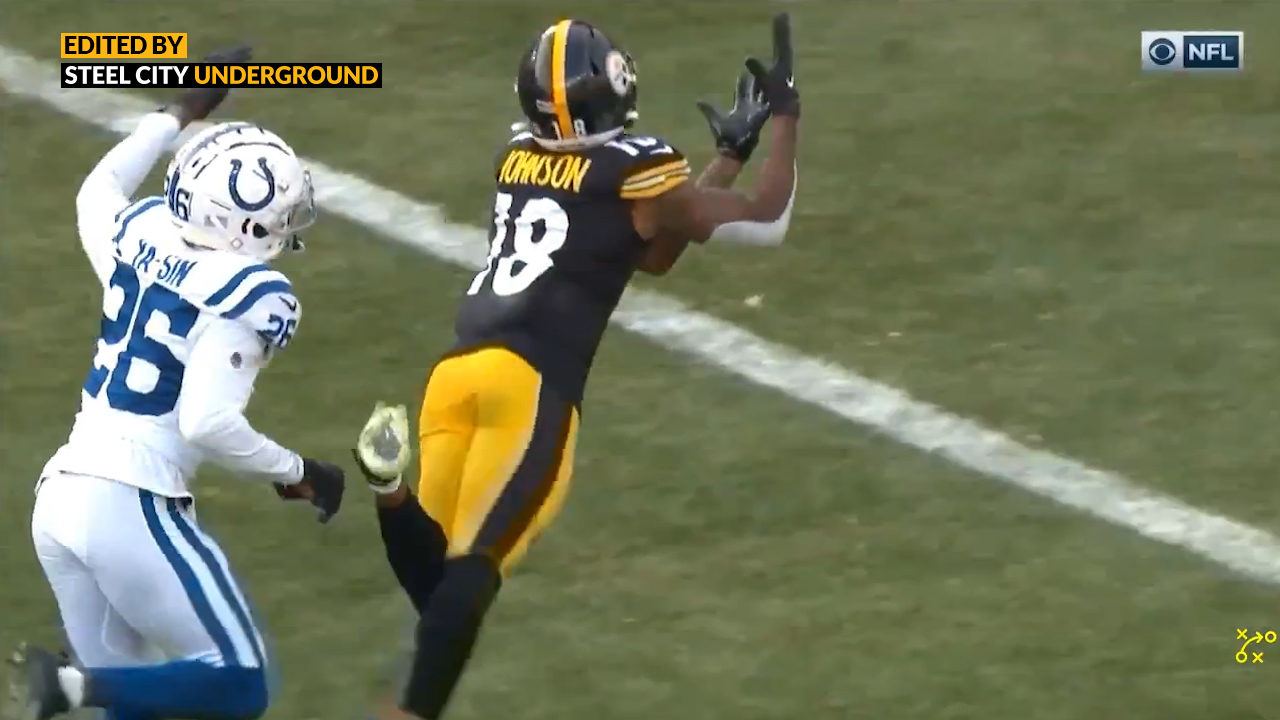 Watch: Diontae Johnson lays out for Roethlisberger deep touchdown strike