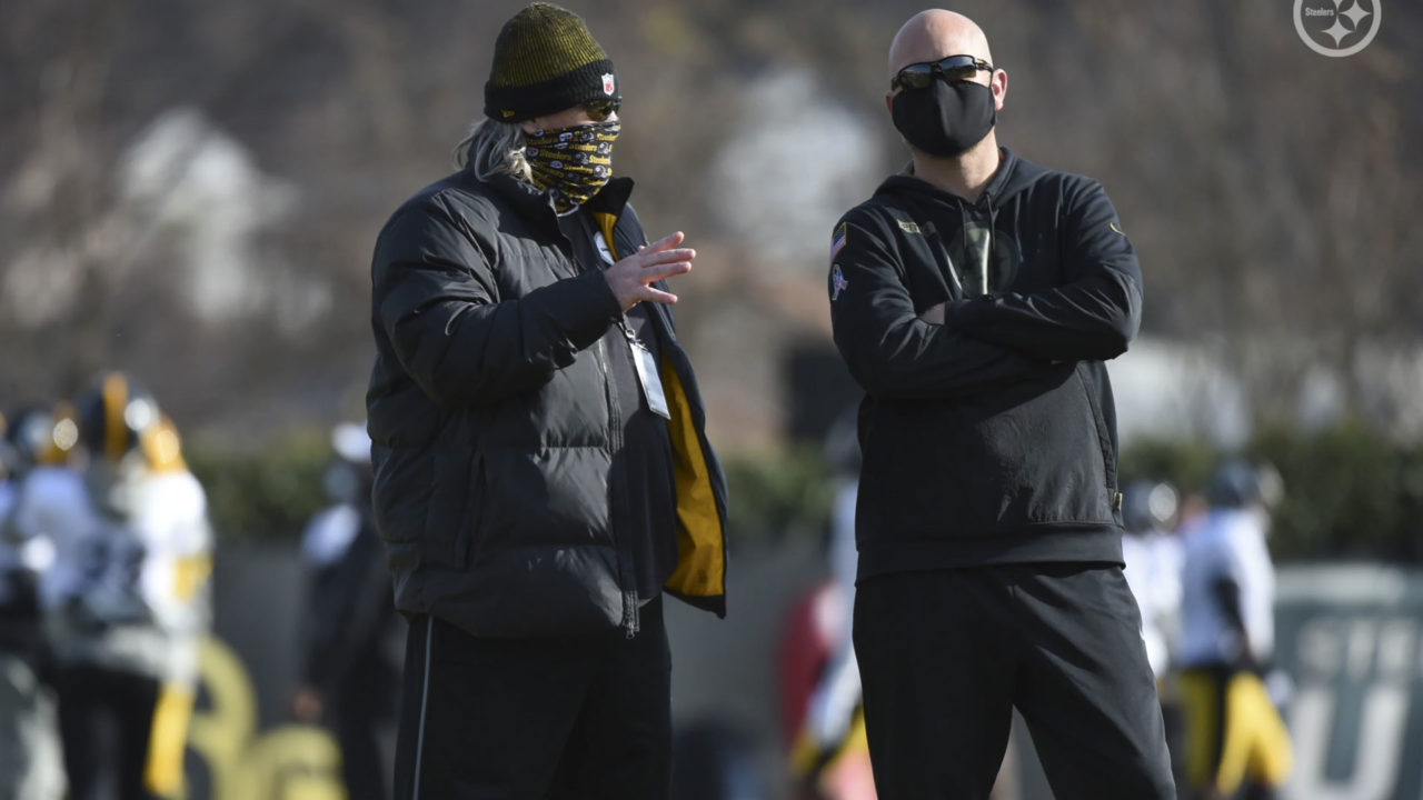 Pittsburgh Steelers coaches Randy Fichtner and Matt Canada
