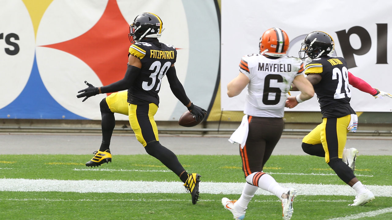 Minkah Fitzpatrick of the Pittsburgh Steelers vs Browns