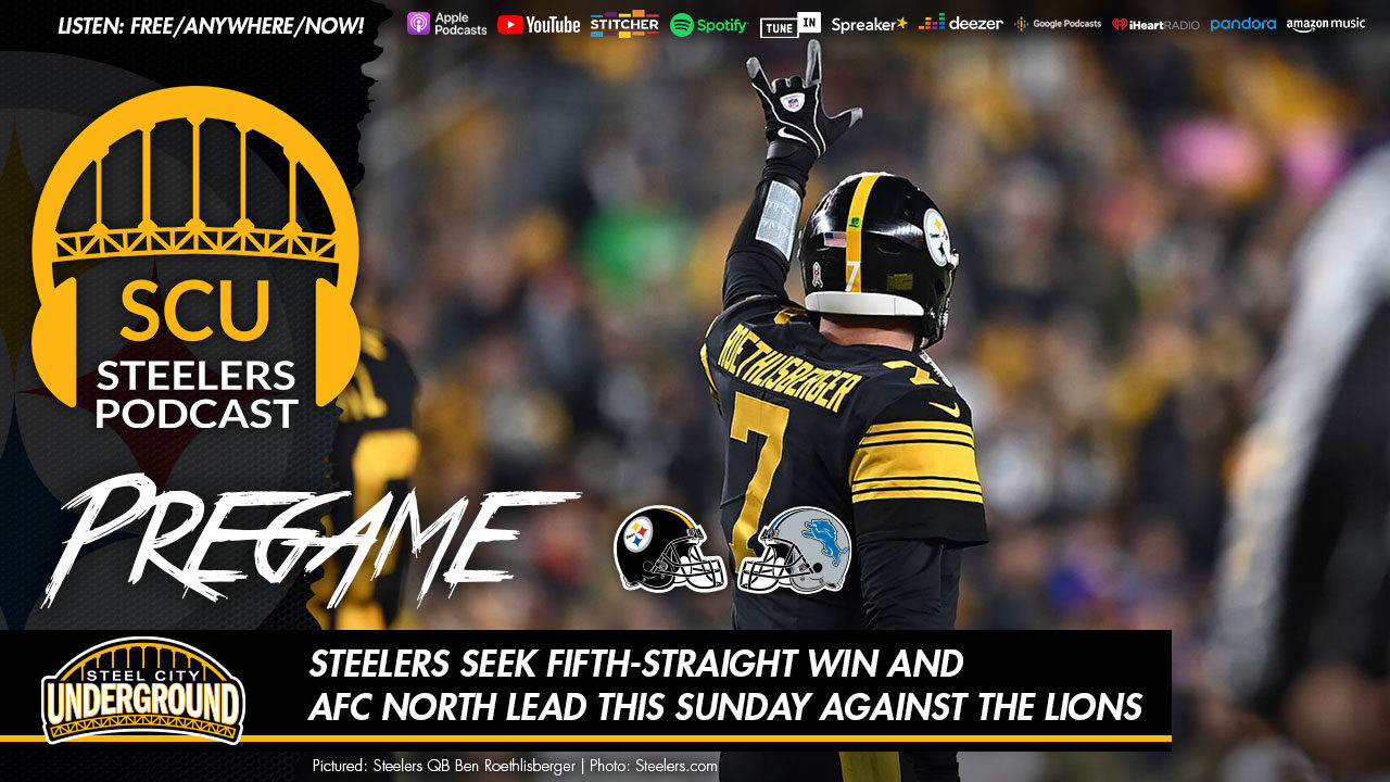 Steelers seek fifth-straight win and AFC North lead this Sunday against the Lions