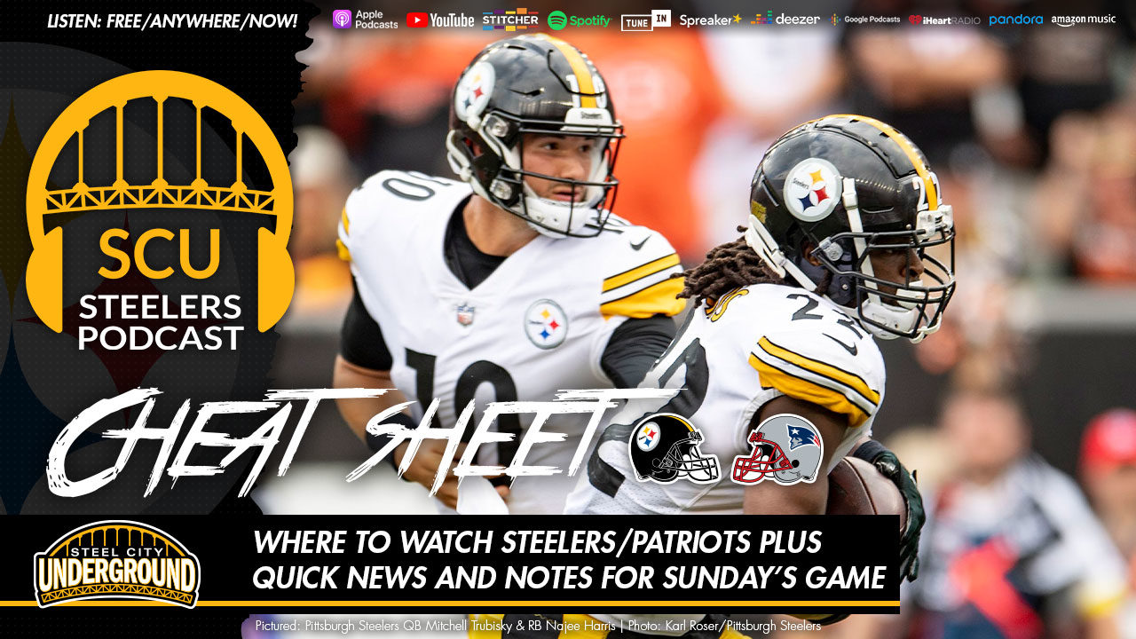 Where to watch Steelers/Patriots plus quick news and notes for Sundays game 