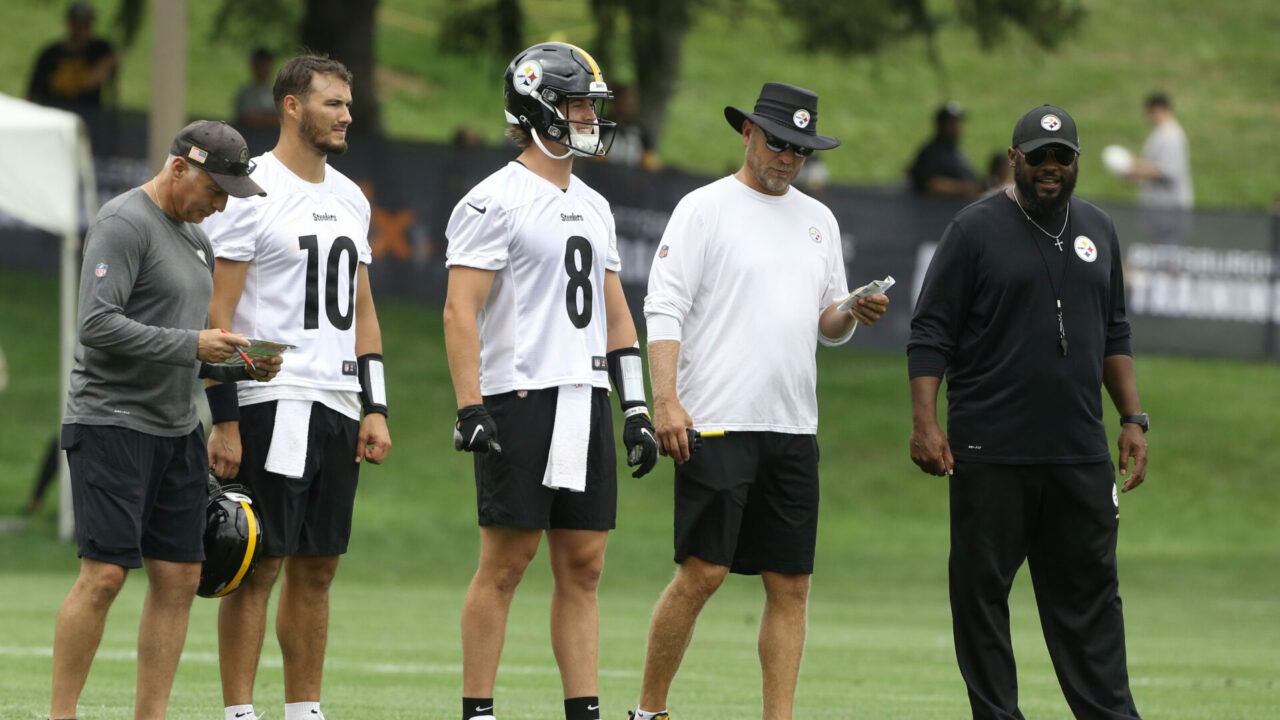 Pittsburgh Steelers QBs and Coaching Staff including OC Matt Canada