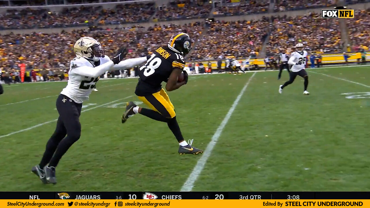 Plays of the Year: Pickett, Johnson connect on Steelers longest pass play  to-date in Week 10 - Steel City Underground