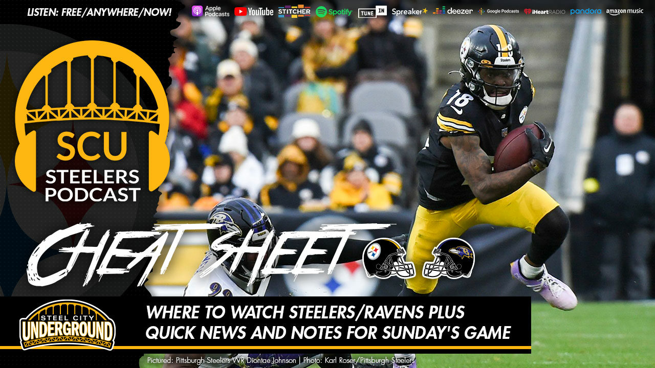 Where to watch Steelers/Ravens plus quick news and notes for Sundays game 