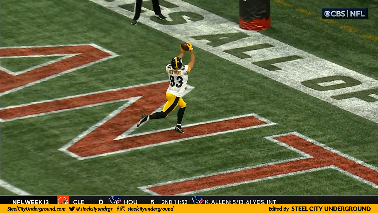 Watch Connor Heyward's first TD as a Steeler also honors his father