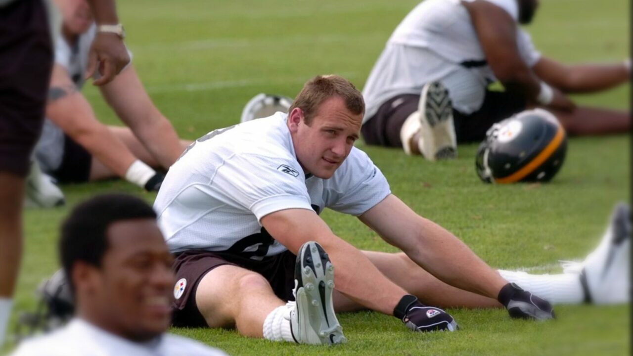 Tight end Heath Miller at rookie minicamp with the Pittsburgh Steelers in 2005