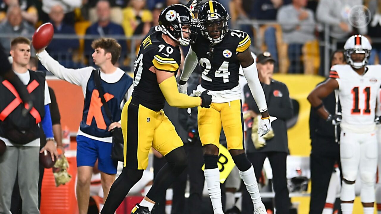 Joey Porter Jr and T.J. Watt Pittsburgh Steelers
