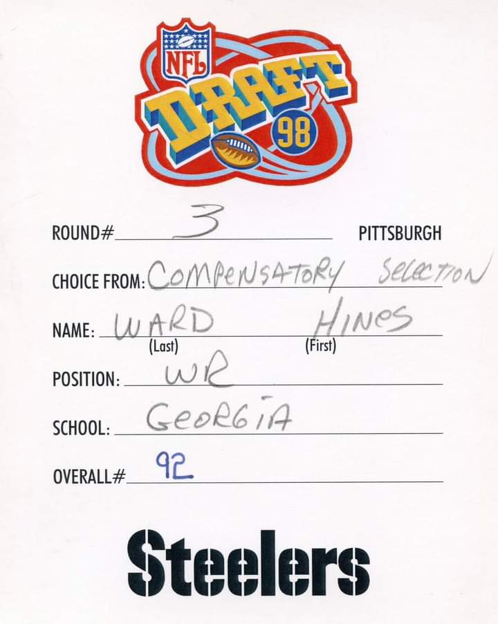 Pittsburgh Steelers 1998 NFL Draft Card: Hines Ward (Steelers archives)