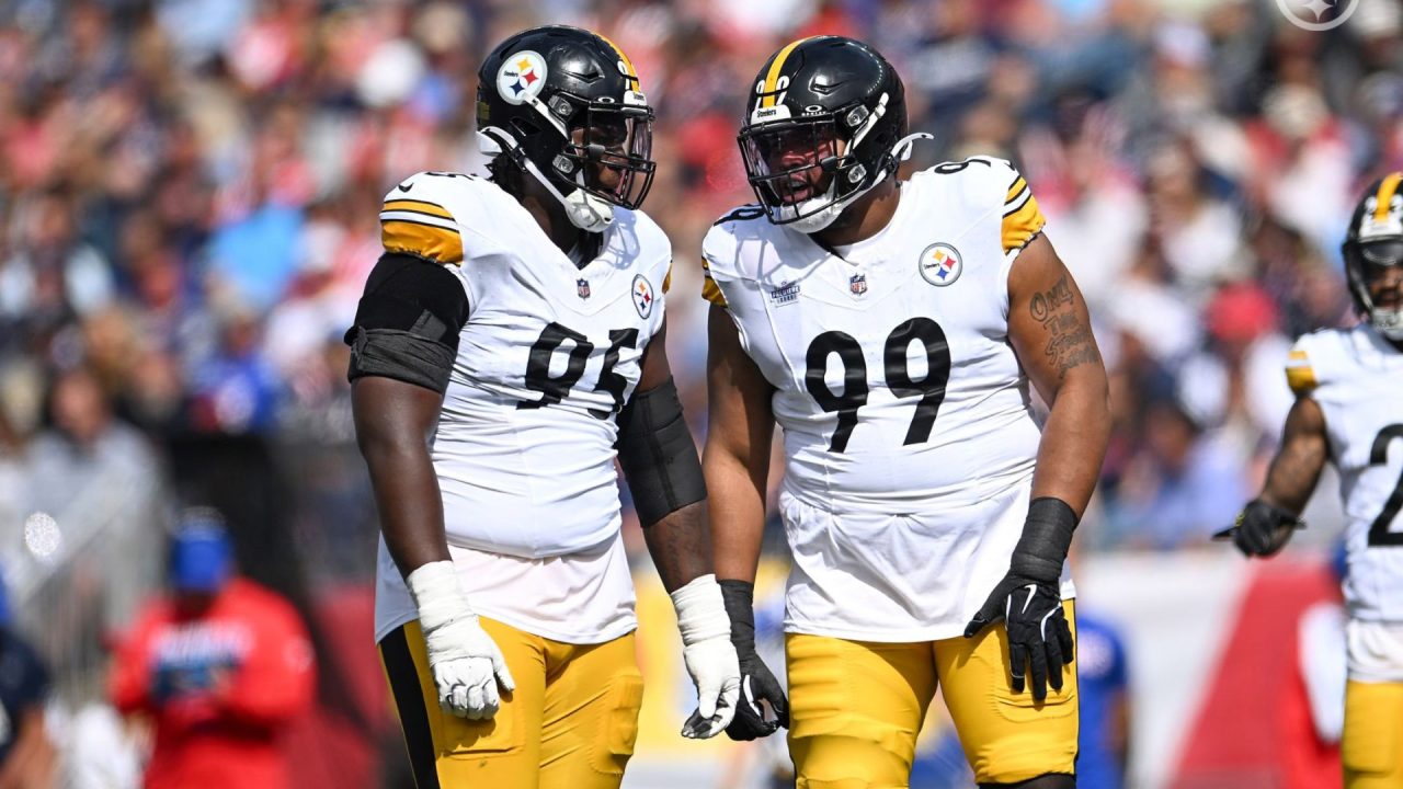 Pittsburgh Steelers DL Keeanu Benton and Derrick Harmon